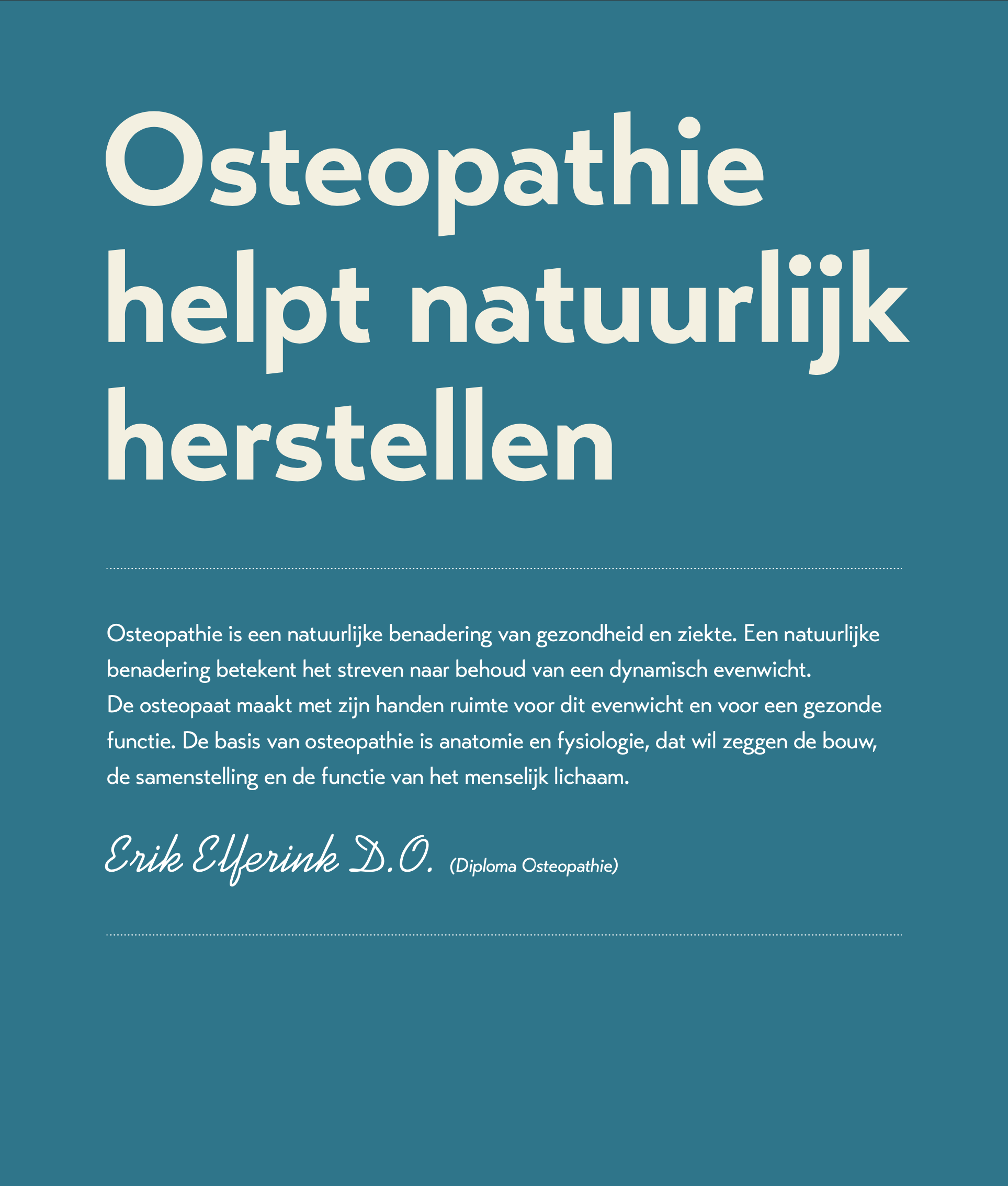 Osteopathie helpt natuurlijk herstellen